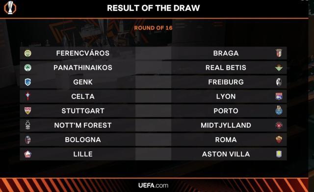 开云体育app-欧联&amp;欧协16强抽签：维拉对阵里尔，罗马打响内战